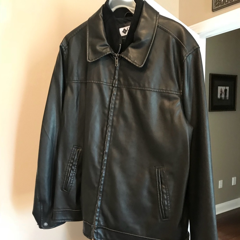 Men’s Large Columbia Leather Jacket -Black